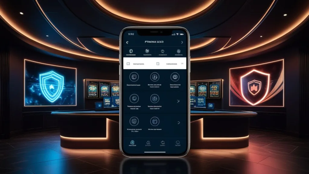 Smartphone showing a clean casino app interface with mobile-friendly menus