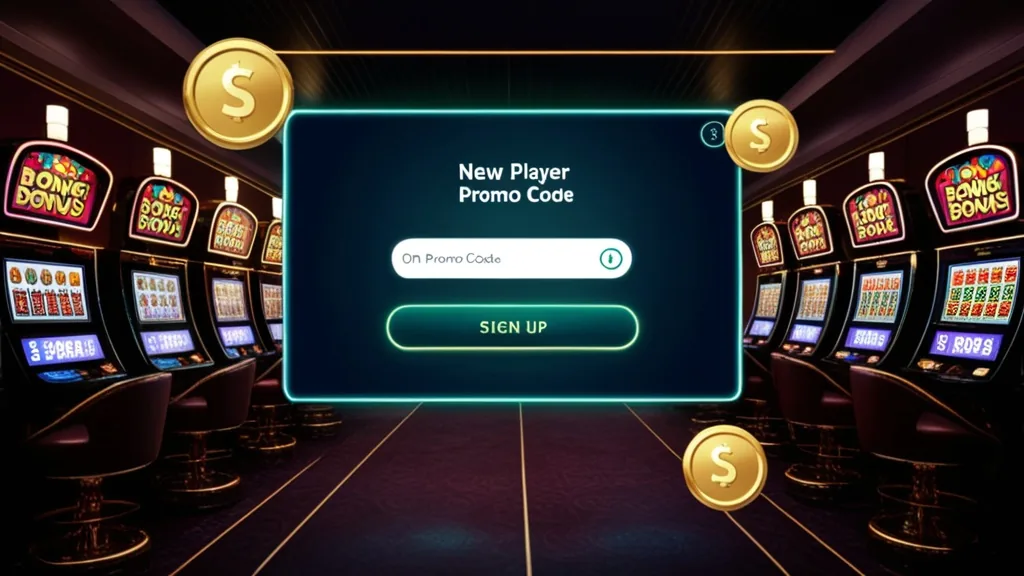 New player entering a promo code on a casino sign-up screen