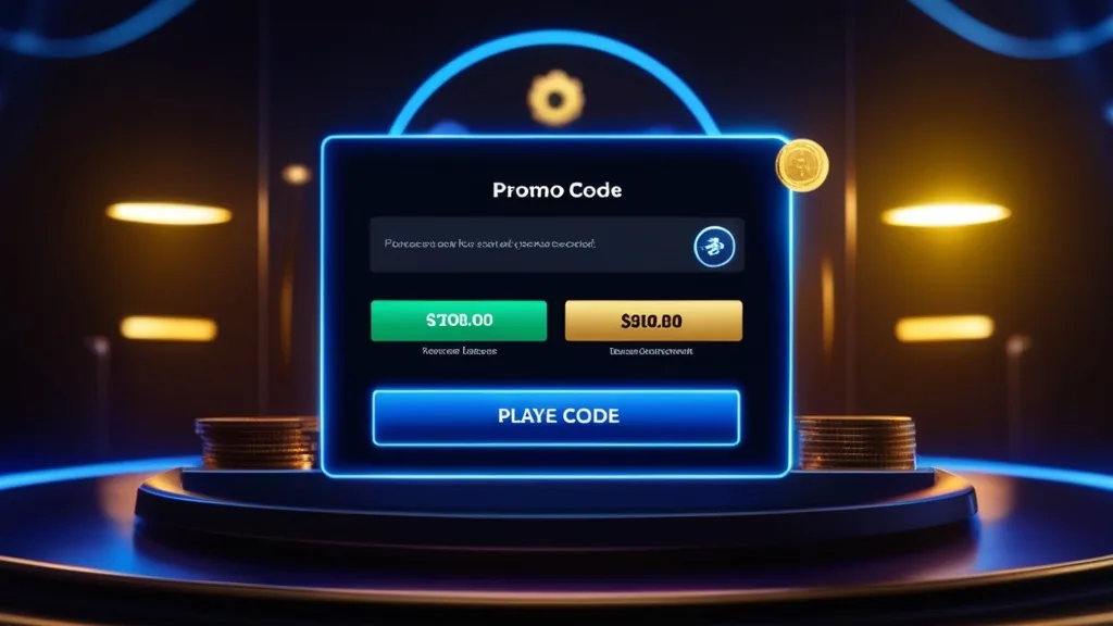 Casino cashier screen with a promo code box and bonus confirmation