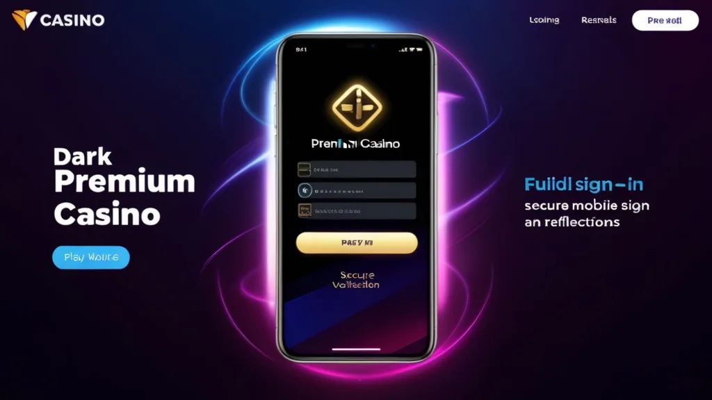Smartphone showing a secure casino app login screen